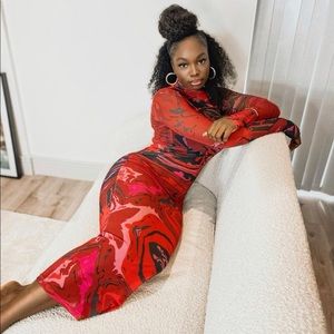 Kai Collective - Gaia Red Velvet Dress